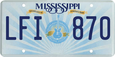 MS license plate LFI870