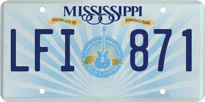 MS license plate LFI871