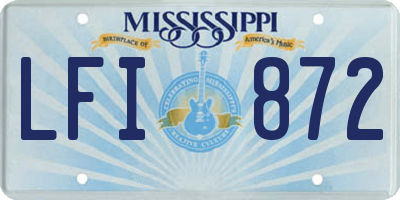 MS license plate LFI872
