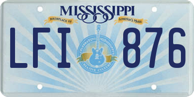 MS license plate LFI876