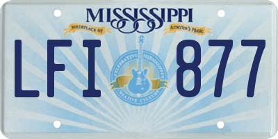 MS license plate LFI877