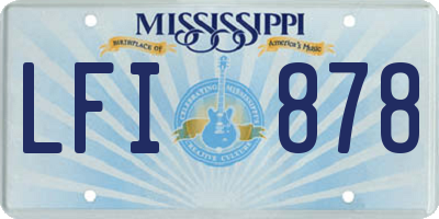 MS license plate LFI878