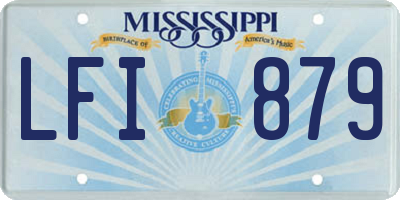 MS license plate LFI879