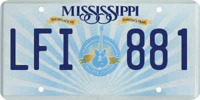 MS license plate LFI881