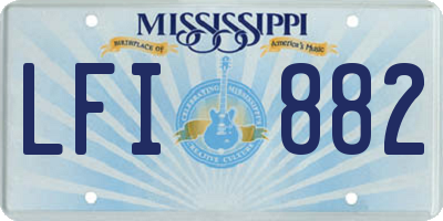 MS license plate LFI882