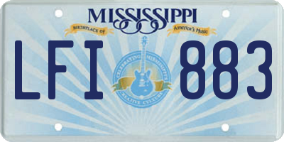 MS license plate LFI883