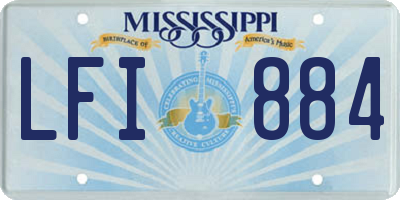MS license plate LFI884