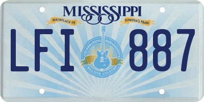 MS license plate LFI887