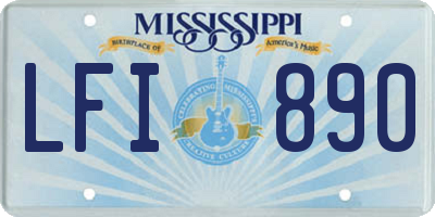 MS license plate LFI890