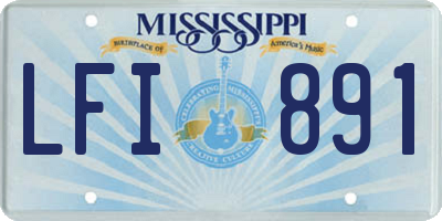 MS license plate LFI891