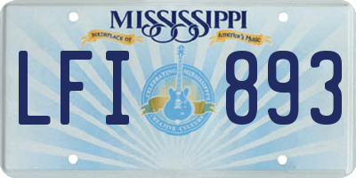 MS license plate LFI893