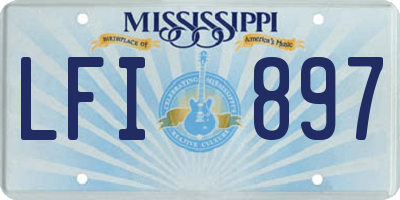 MS license plate LFI897
