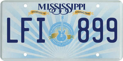 MS license plate LFI899