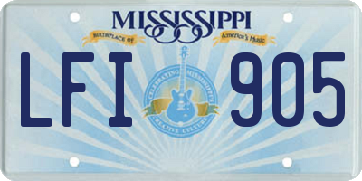 MS license plate LFI905