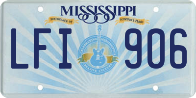 MS license plate LFI906