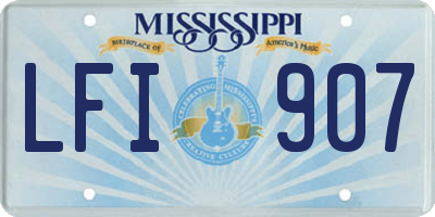 MS license plate LFI907