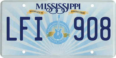 MS license plate LFI908