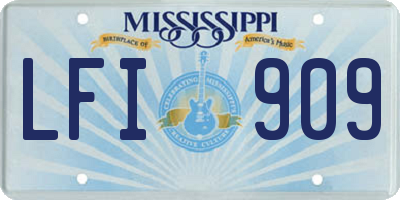 MS license plate LFI909