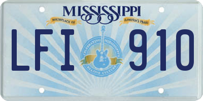 MS license plate LFI910