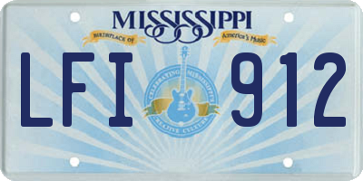 MS license plate LFI912