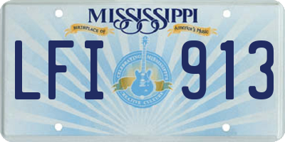 MS license plate LFI913