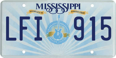 MS license plate LFI915