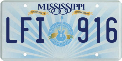 MS license plate LFI916