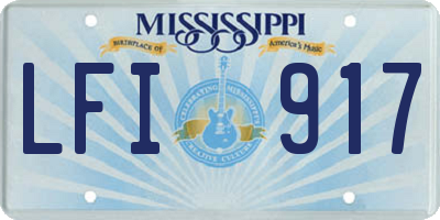 MS license plate LFI917