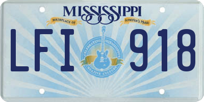 MS license plate LFI918