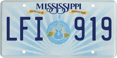 MS license plate LFI919