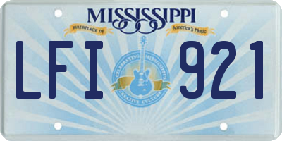MS license plate LFI921