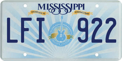 MS license plate LFI922