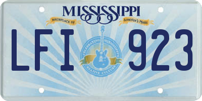MS license plate LFI923