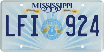 MS license plate LFI924