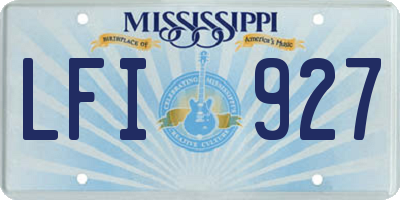 MS license plate LFI927