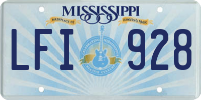 MS license plate LFI928