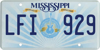 MS license plate LFI929