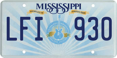 MS license plate LFI930