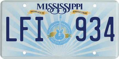 MS license plate LFI934