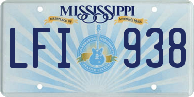 MS license plate LFI938