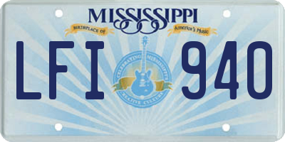 MS license plate LFI940