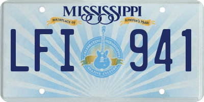 MS license plate LFI941