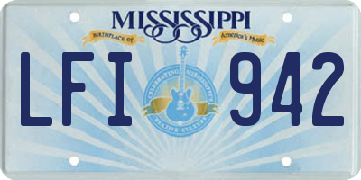 MS license plate LFI942