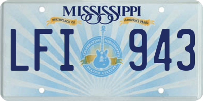 MS license plate LFI943