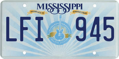 MS license plate LFI945