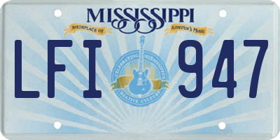 MS license plate LFI947