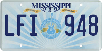 MS license plate LFI948