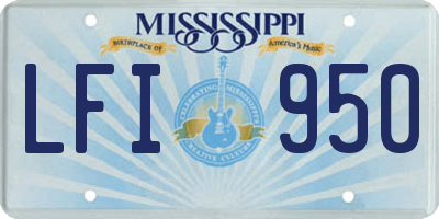 MS license plate LFI950