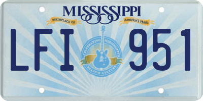 MS license plate LFI951