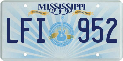 MS license plate LFI952